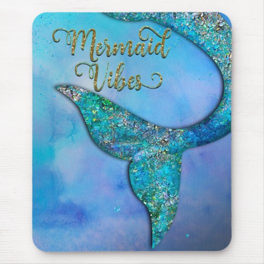 Sparkly Ocean Mermaid Fin Tail Enchanted Muismat (Voorkant)