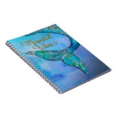 Sparkly Ocean Mermaid Fin Tail Enchanted Notitieboek (Rechterzijde)
