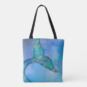 Sparkly Ocean Mermaid Fin Tail Enchanted Tote Bag (Achterkant)