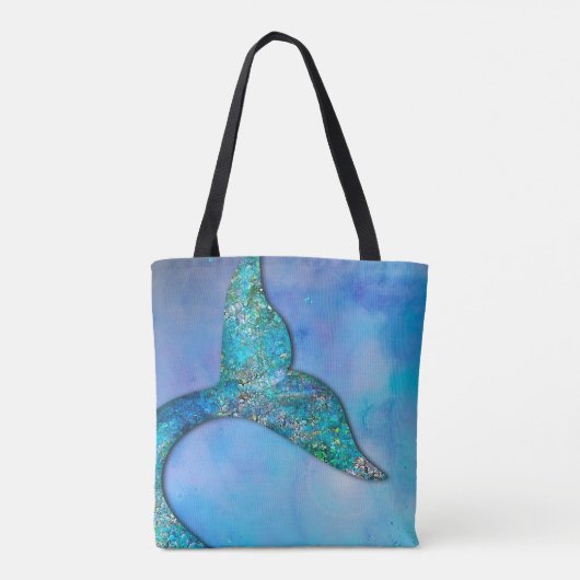Sparkly Ocean Mermaid Fin Tail Enchanted Tote Bag (Achterkant)
