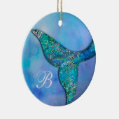 Sparkly Ocean Mermaid Fin Tail gepersonaliseerd Keramisch Ornament (Rechts)