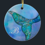 Sparkly Ocean Mermaid Fin Tail gepersonaliseerd Keramisch Ornament<br><div class="desc">personaliseer indien gewenst met tekst.</div>