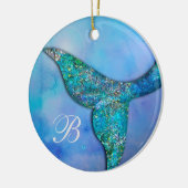 Sparkly Ocean Mermaid Fin Tail gepersonaliseerd Keramisch Ornament (Links)