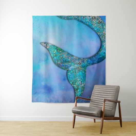 Sparkly Ocean Mermaid Fin Tail Magical Enchanted Wandkleed (In situ)