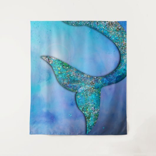 Sparkly Ocean Mermaid Fin Tail Magical Enchanted Wandkleed (Voorkant)