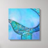 Sparkly Ocean Zeemeermin Fin Tail Betoverde Slaapk Canvas Afdruk (Voorkant)