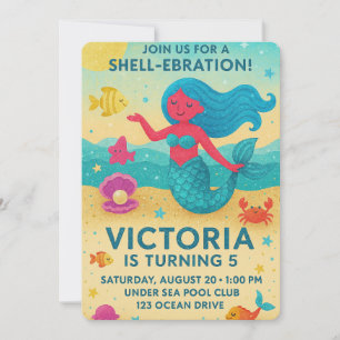 Sparkly onder het Zee Mermaid verjaardagsfeest Kaart