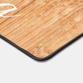 Sparkly oranje bamboe houtdruk aangepaste naam bureaumat (Hoek)