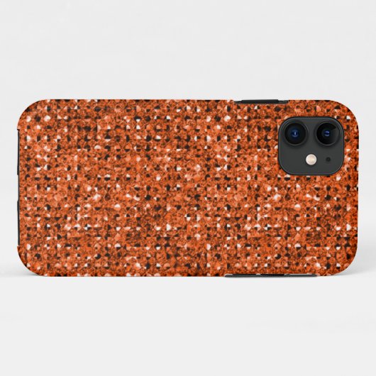 Sparkly Oranje Case-Mate iPhone Case (Achterkant (horizontaal))