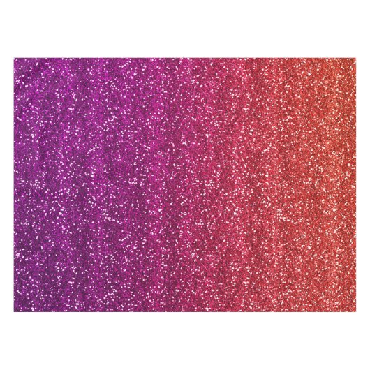 Sparkly Oranje en Paars gradiënt Glitter Tafelkleed (Voorkant (Horizontaal))