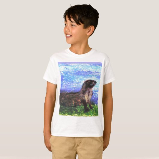 Sparkly Otter Art T-shirt (Voorkant volledig)