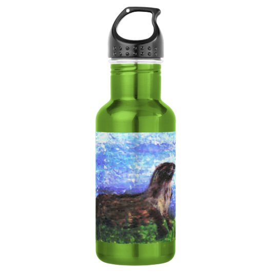 Sparkly Otter Cute Animal Waterfles (Voorkant)
