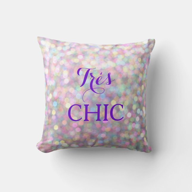 Sparkly Paars zeer CHIC Pillow Kussen (Voorkant)