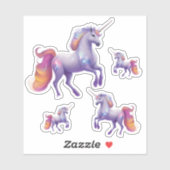 Sparkly Paarse Eenhoorn Regenboog Glitter Set van  Sticker (Vel)