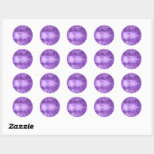 Sparkly Paarse Glitter Shimmer Folie Ronde Sticker (Vel)