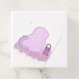 Sparkly Paashaas mand met bloemen Bedankjes Labels
