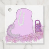 Sparkly Paashaas mand met bloemen Bedankjes Labels (Voorkant)