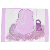 Sparkly Paashaas mand met bloemen Groot Cadeauzakje (Achterkant)