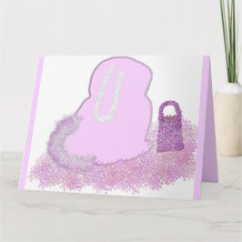 Sparkly Paashaas mand met bloemen kaart