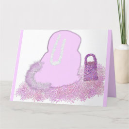 Sparkly Paashaas mand met bloemen kaart