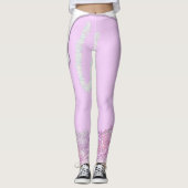 Sparkly Paashaas mand met bloemen Leggings (Voorkant)
