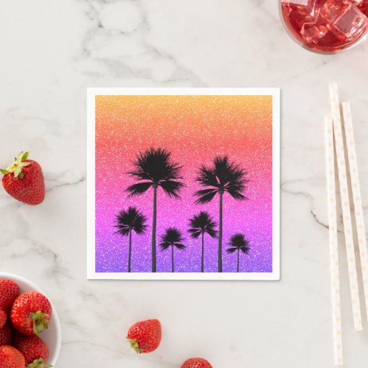 Sparkly Palm Trees Gradient Sunset Servet (Insitu)