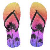 Sparkly Palm Trees Gradient Sunset Teenslippers (Voetbed)