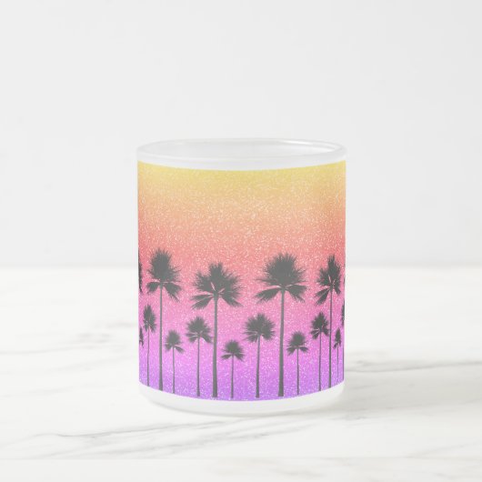 Sparkly Palm Trees Matglas Koffiemok (Center)