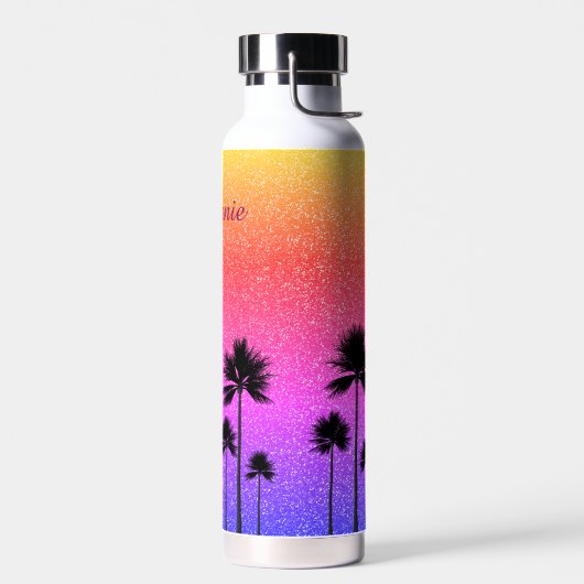 Sparkly Palm Trees Personalized Waterfles (Links)