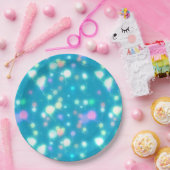 Sparkly Party Balloons Blue Papieren Bordje (Feest)