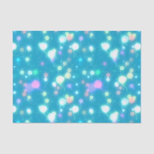 Sparkly Party Balloons Blue Tissuepapier (Voorkant)