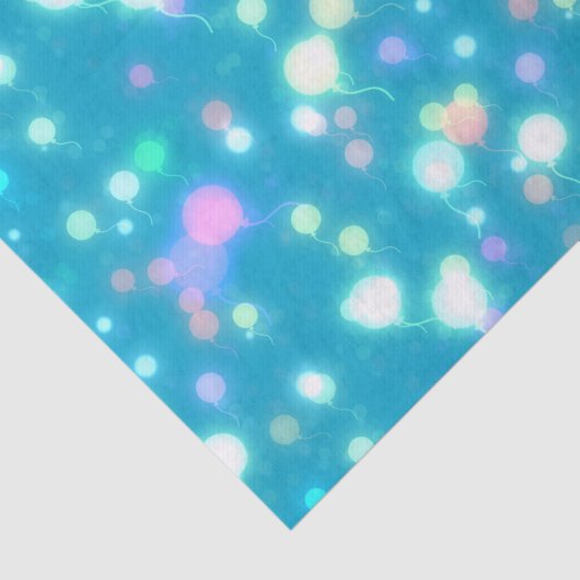 Sparkly Party Balloons Blue Tissuepapier (Detail)