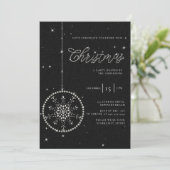 Sparkly Party Strass Glitter Zwart Kerstmis Kaart (Staand voorkant)