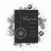 Sparkly Party Strass Glitter Zwart Kerstmis Kaart
