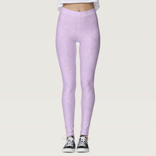 Sparkly Pastel Lila Leggings (Voorkant)