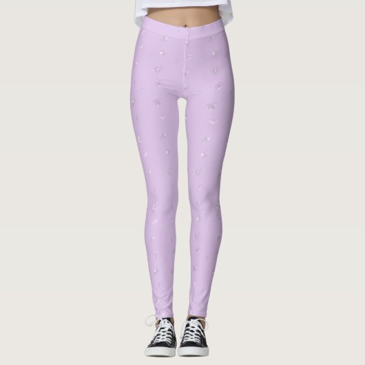 Sparkly Pastel Lila Leggings (Voorkant)