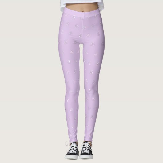 Sparkly Pastel Lila Leggings (Voorkant)