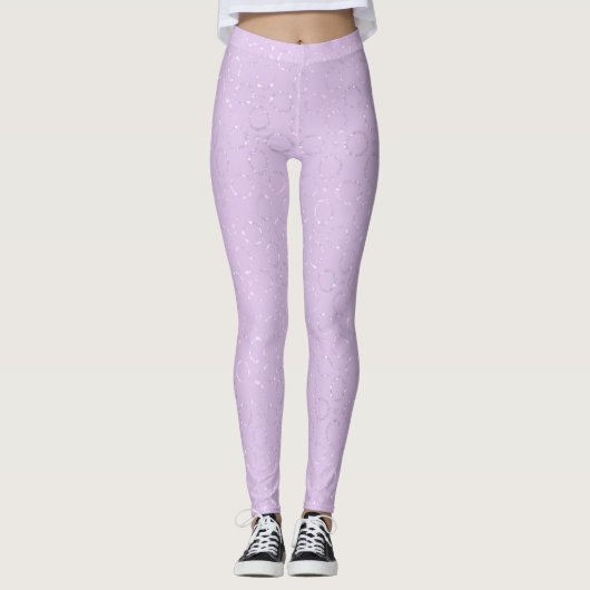 Sparkly Pastel Lila Leggings (Voorkant)