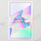 Sparkly Pastel Make-up Artiest Holografische Gradi Flyer (Voorkant)