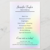 Sparkly Pastel Make-up Artiest Holografische Gradi Flyer (Achterkant)
