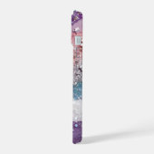 Sparkly Pastel Paarse, Blauwe, Roze & Zilveren Gli iPhone 15 Case (Linkerkant)