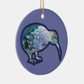 Sparkly Pāua Color Kiwi Bird Xmas Ornament (Rechts)