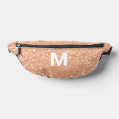 Sparkly peach faux sparkles Custom Monogram Heuptasje (Liggend)