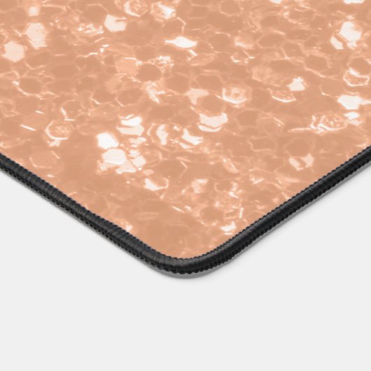 Sparkly peach faux sparkles kleur van het jaar 202 bureaumat (Hoek)