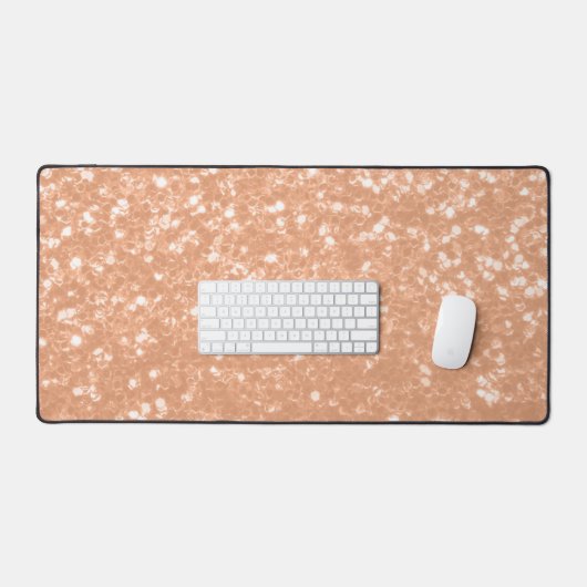 Sparkly peach faux sparkles kleur van het jaar 202 bureaumat (Keyboard & Muis)