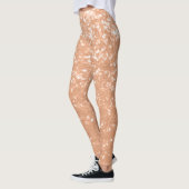 Sparkly peach faux sparkles kleur van het jaar 202 leggings (Links)