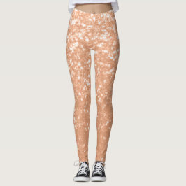 Sparkly peach faux sparkles kleur van het jaar 202 leggings