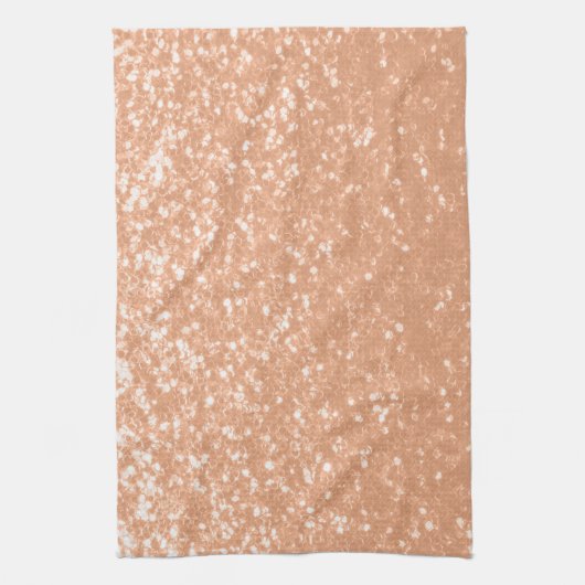 Sparkly peach faux sparkles kleur van het jaar 202 theedoek (Verticaal)