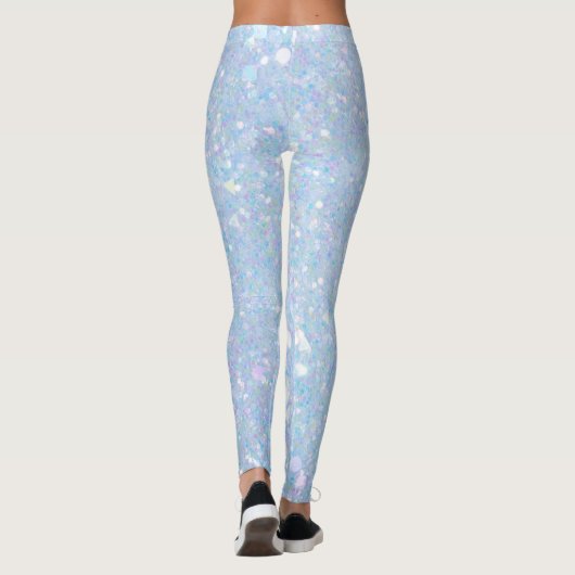 Sparkly Periwinkle Blue Glitter Vrouwen Leggings (Achterkant)