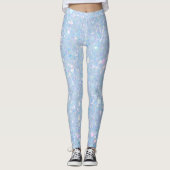 Sparkly Periwinkle Blue Glitter Vrouwen Leggings (Voorkant)